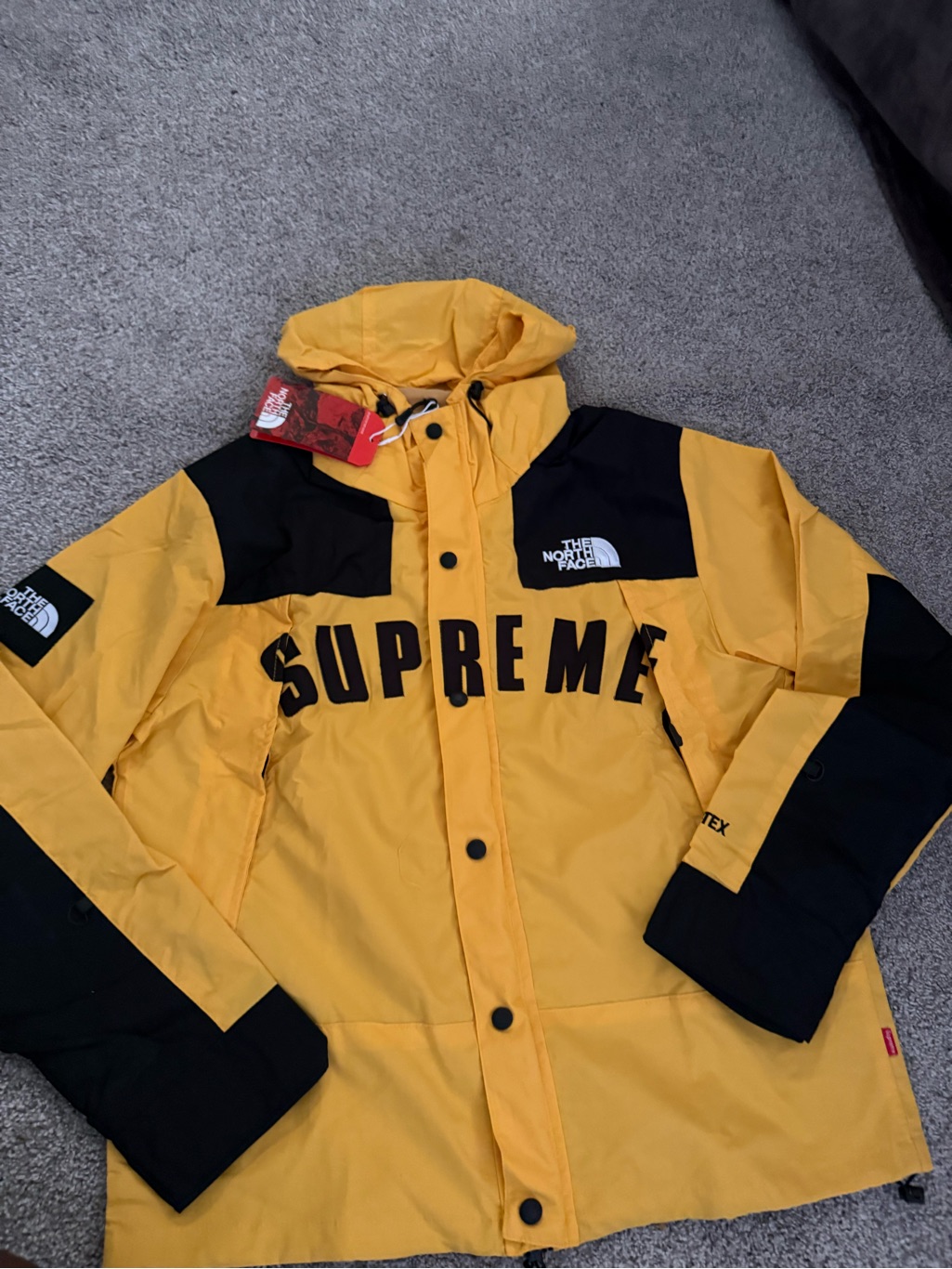 Supreme The North Face Arc Logo Mountain Parka Yellow Coat
